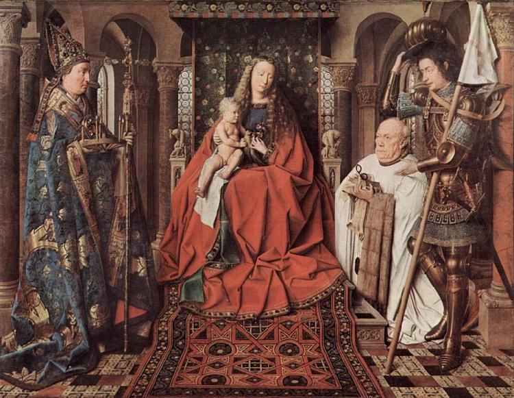 Jan Van Eyck Madonna des Kanonikus Georg van der Paele, mit Hl. Domizian, dem Hl. Georg und dem Stifter Paele China oil painting art